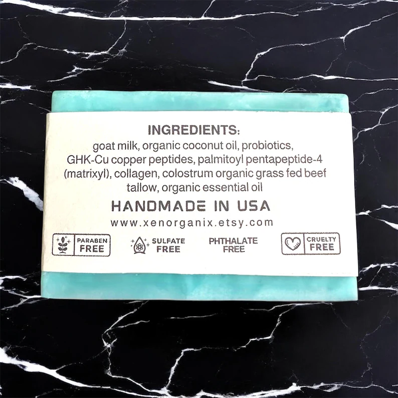 Goat Milk 4oz Soap Bar 4% GHK-CU Copper Peptides - Image 2